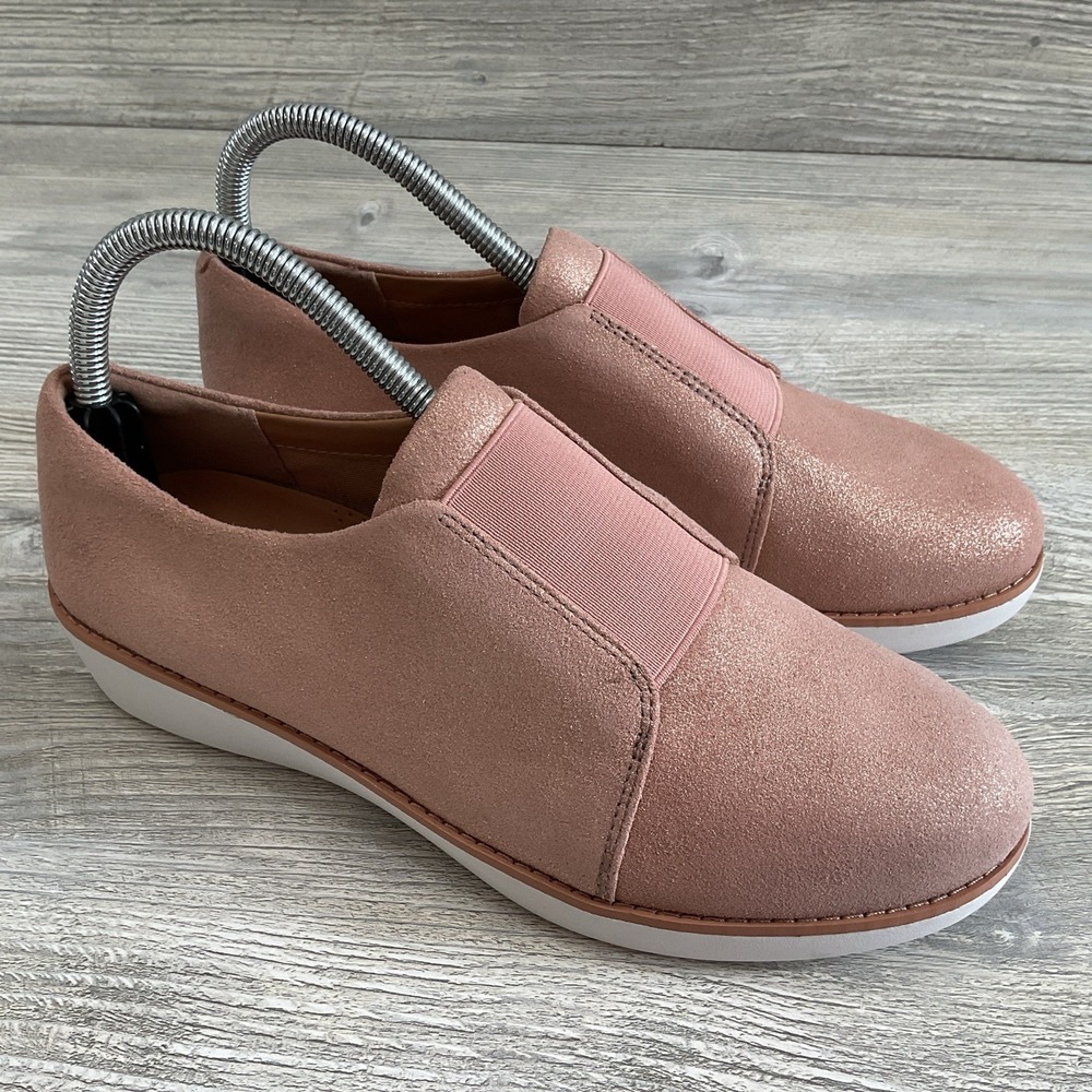 Fitflop Shoe Womens Slip-on Size US 7.5 /38.5 Derby Loafer Textured Pink Loafers